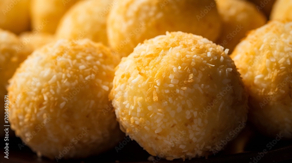 Generative AI : food photo of Brazilian cheese balls Generative AI : food photo of Brazilian cheese balls