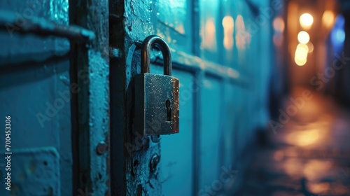 A detailed close-up of a lock on a door. Perfect for illustrating security, protection, or home safety concepts © Fotograf