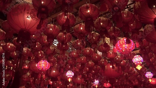 Chinese new lanterns decoration during festival. photo
