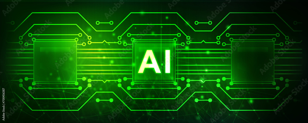 2d illustration Artificial Intelligence (AI) concept 2d illustration Artificial Intelligence (AI) concept