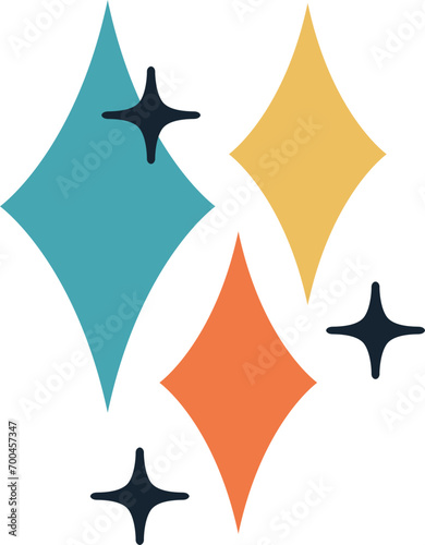 Vintage retro mid century vector art