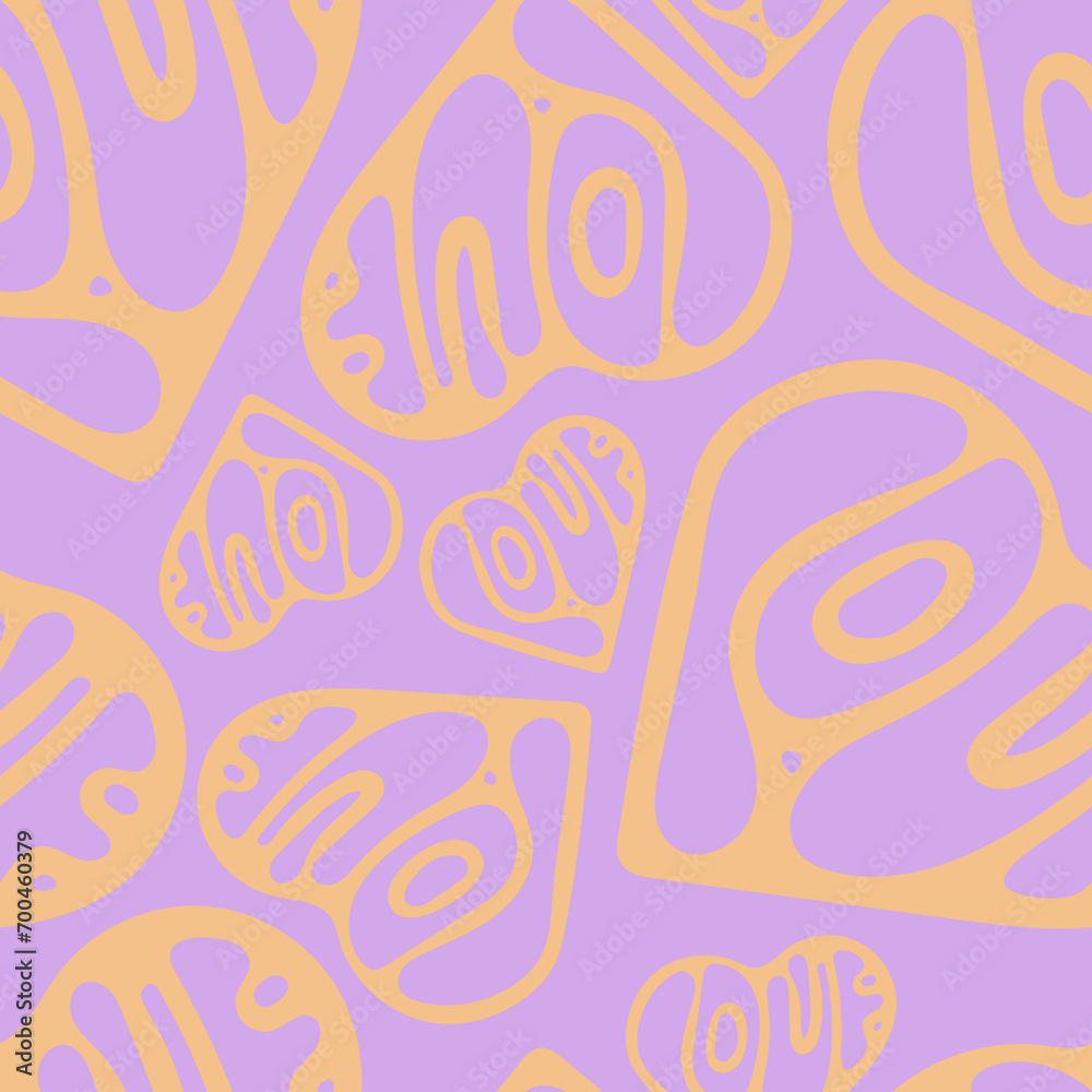 Hand Drawn Seamless Patterns with Hearts in Doodle Style. Hand Drawn Seamless Patterns with Hearts in Doodle Style.