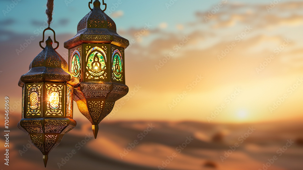 Hanging lantern Islamic - generative AI Hanging lantern Islamic - generative AI