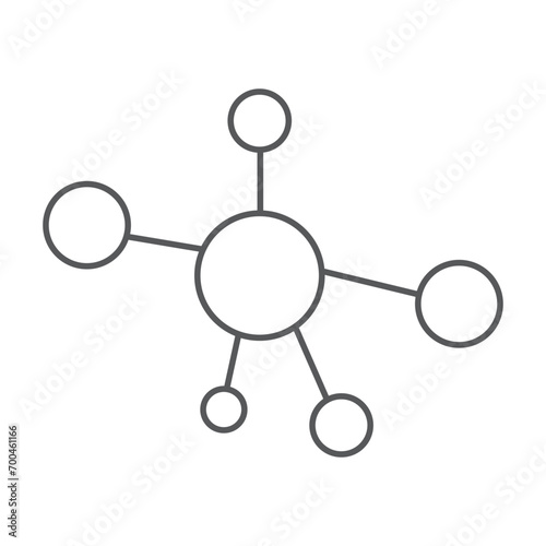 Node icon. Outline node vector icon for web design isolated on white background