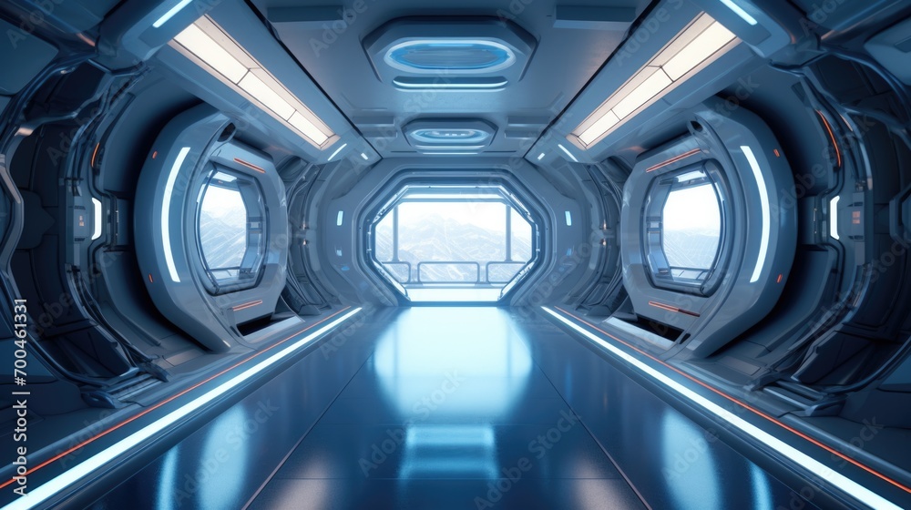 3d render futuristic interior corridor 3d render futuristic interior corridor