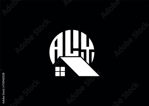 Real Estate Letter ALY Monogram Vector Logo.Home Or Building Shape ALY Logo