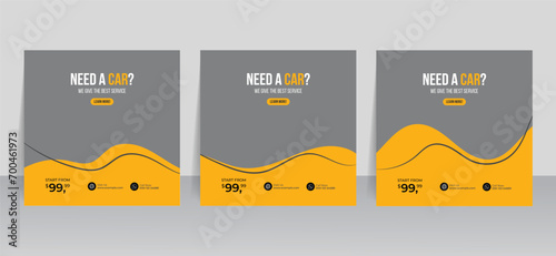 car rental instagram social media post banner template 