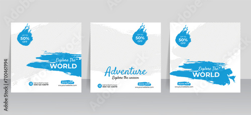 travel social media instagram facebook post template 