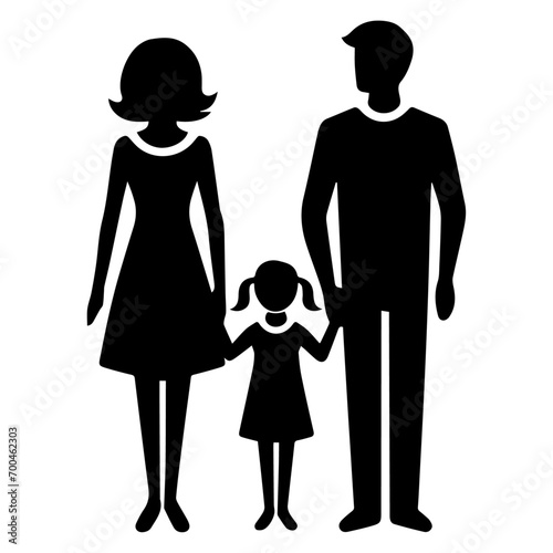 minimal Family Sign vector silhouette, black color silhouette, white background