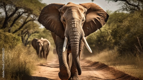 African elephant walking © Fly Frames