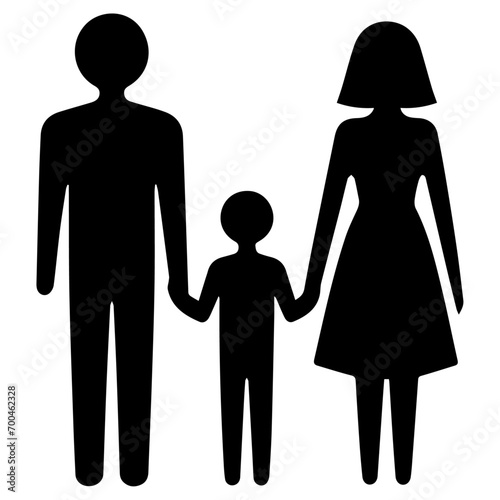 minimal Family Sign vector silhouette, black color silhouette, white background
