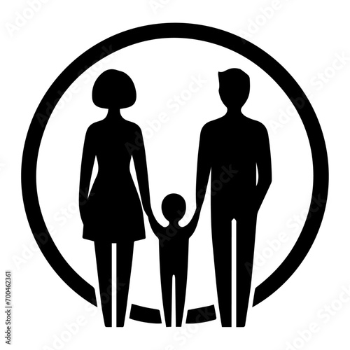 minimal Family Sign vector silhouette, black color silhouette, white background
