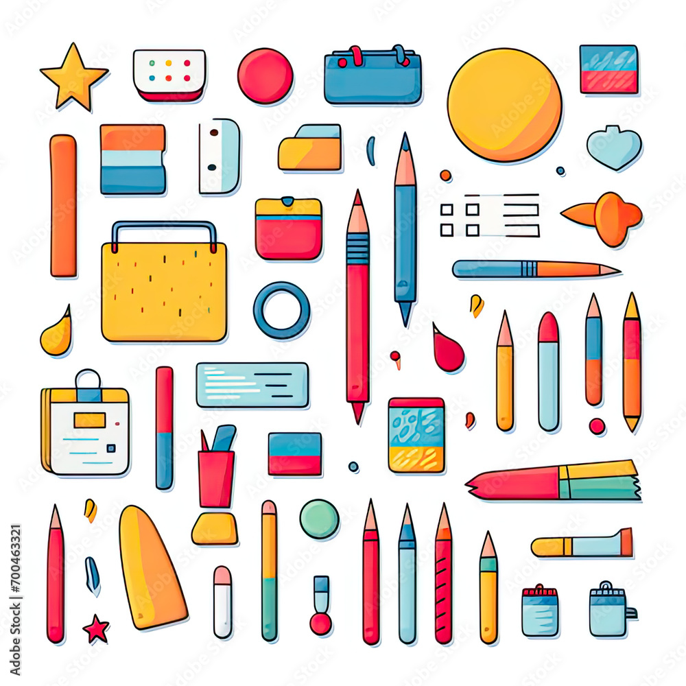 set of School Stationery set of School Stationery