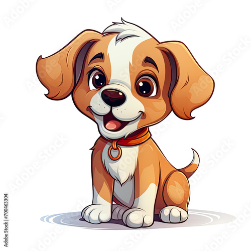 Cute Brown Puppy white background isolated