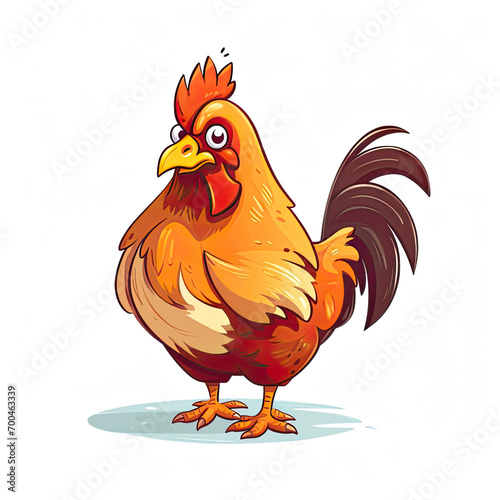 cartoon chicken white background