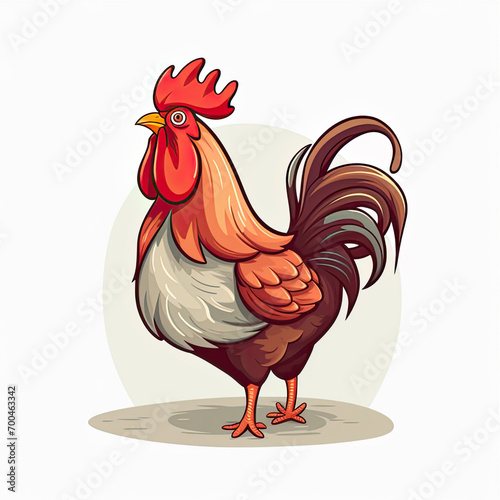 cartoon chicken white background isolated