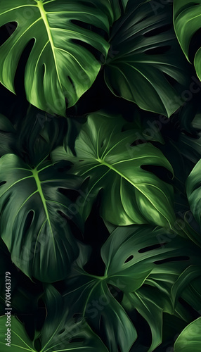 green leaves nature background  closeup leaves texture  tropical leaves  seamless pattern