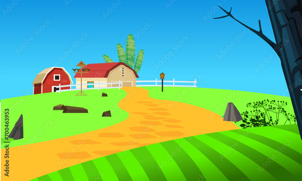 Naklejka premium landscape with house