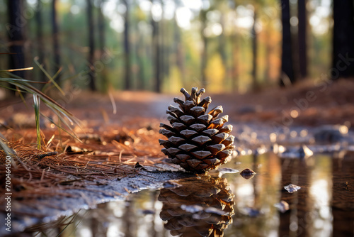 pinecone in the forest. Generative Ai