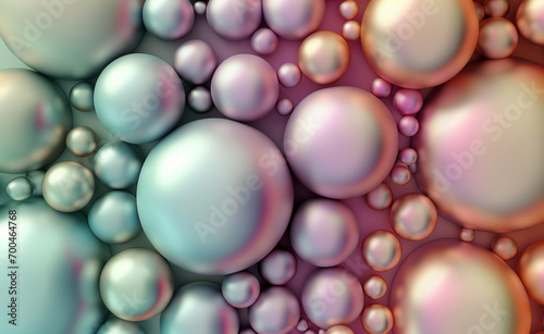 Pastel Spheres Abstract Background featuring a harmonious arrangement of soft pastel-colored spheres