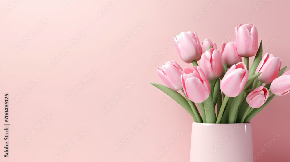 Pink Tulips in vase