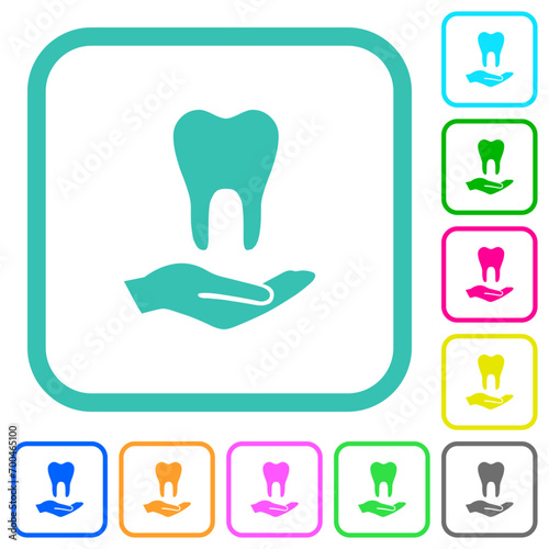 Dental provision vivid colored flat icons