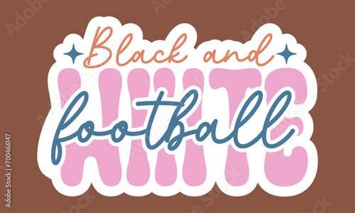 Black and white football Retro Stickers Design