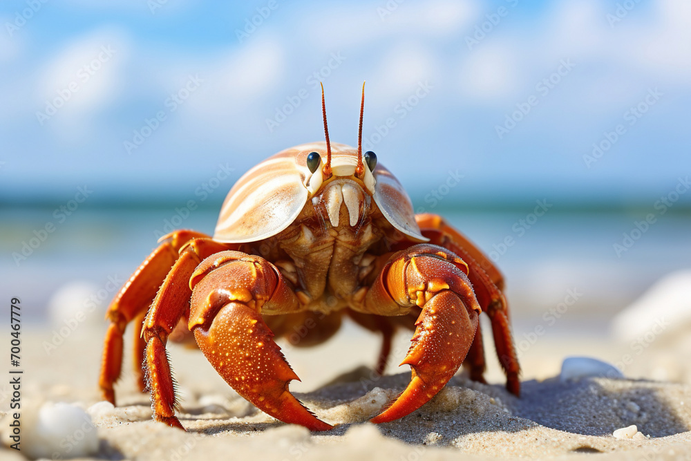 crab on the beach. Generative Ai