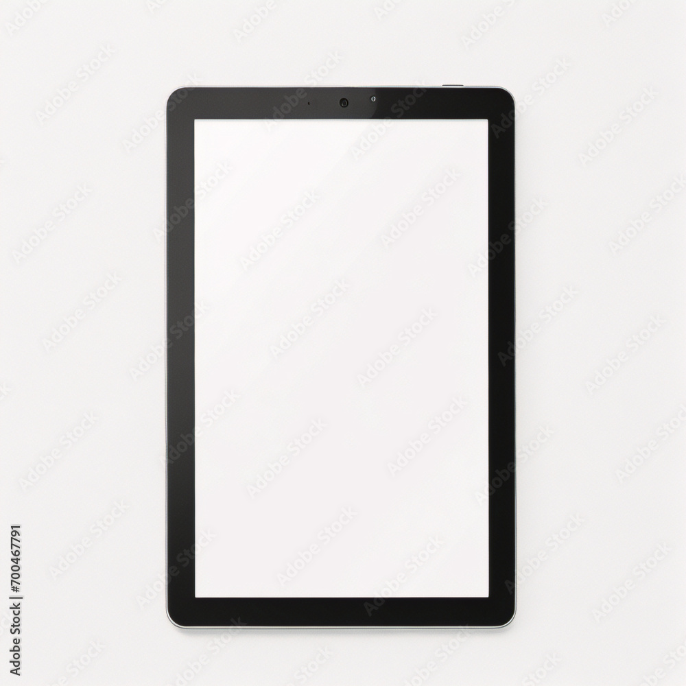 Digitales Tablet-Modell auf weißem Hintergrund mit Kopierraum und Beschneidungspfad auf leerem Bildschirm. Einfaches Ersetzen Ihres Designs. Digitales Tablet-Modell auf weißem Hintergrund mit Kopierraum und Beschneidungspfad auf leerem Bildschirm. Einfaches Ersetzen Ihres Designs.