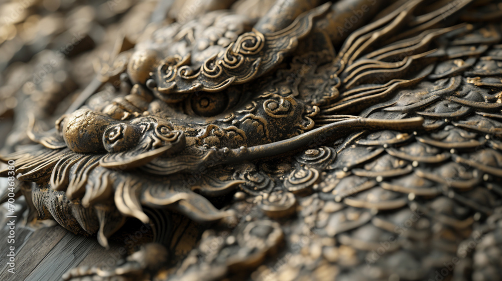 Foto de Zoom in on the intricate details of the dragon's scales and ...