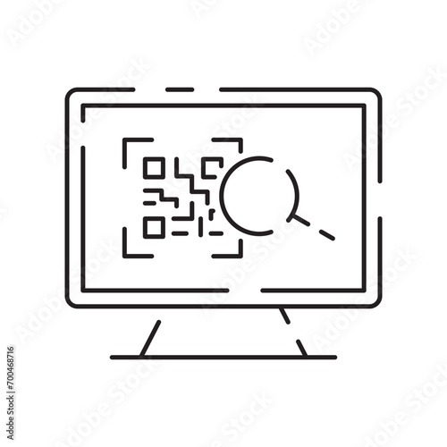 Blockchain vector line icon or design element in outline style