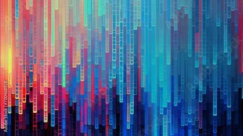 Abstract colorful background digital pixel blocks photo