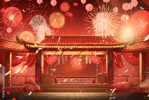 chinese celebration background with particulars using the celebration like a firework  and more 