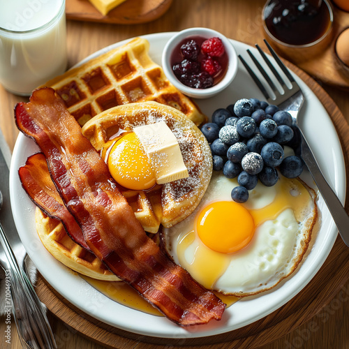 Sunrise Fuel: Protein-Packed Omelette Filled with Spinach, Mushrooms, and Low-Fat Cheese, Accompanied by Fresh Orange Juice