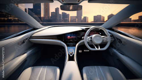 Interior Hypercar of the future. Generative AI. © visoot