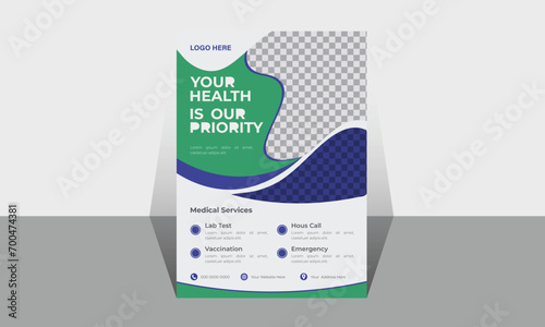 Modern and clean Hospital Flyer design. color full web banner design. abstract background banner templet design.