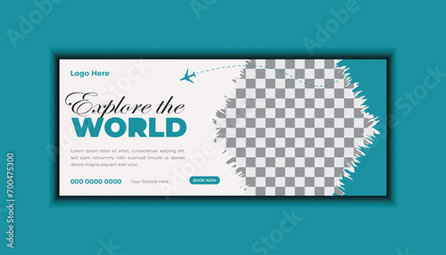 Modern and clean Travel web banner design. color full web banner design. abstract background banner templet design.