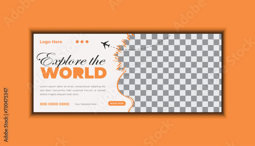  Modern and clean Travel web banner design. color full web banner design. abstract background banner templet design.