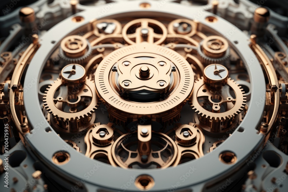 custom made wallpaper toronto digitalA delicate machine, Made up of countless gears and circuits. Generative AI.