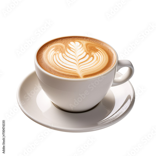 Latte Coffee Cup on isolated Background