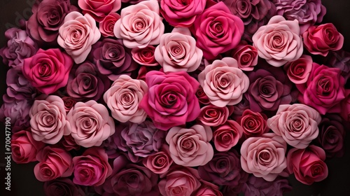 Full background of roses Valentines day festive red and pink rose background