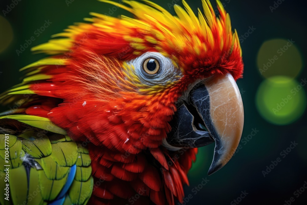 Colorful Snapshot of a Parrot Displaying Its Vibrant Feathers and Playful Nature