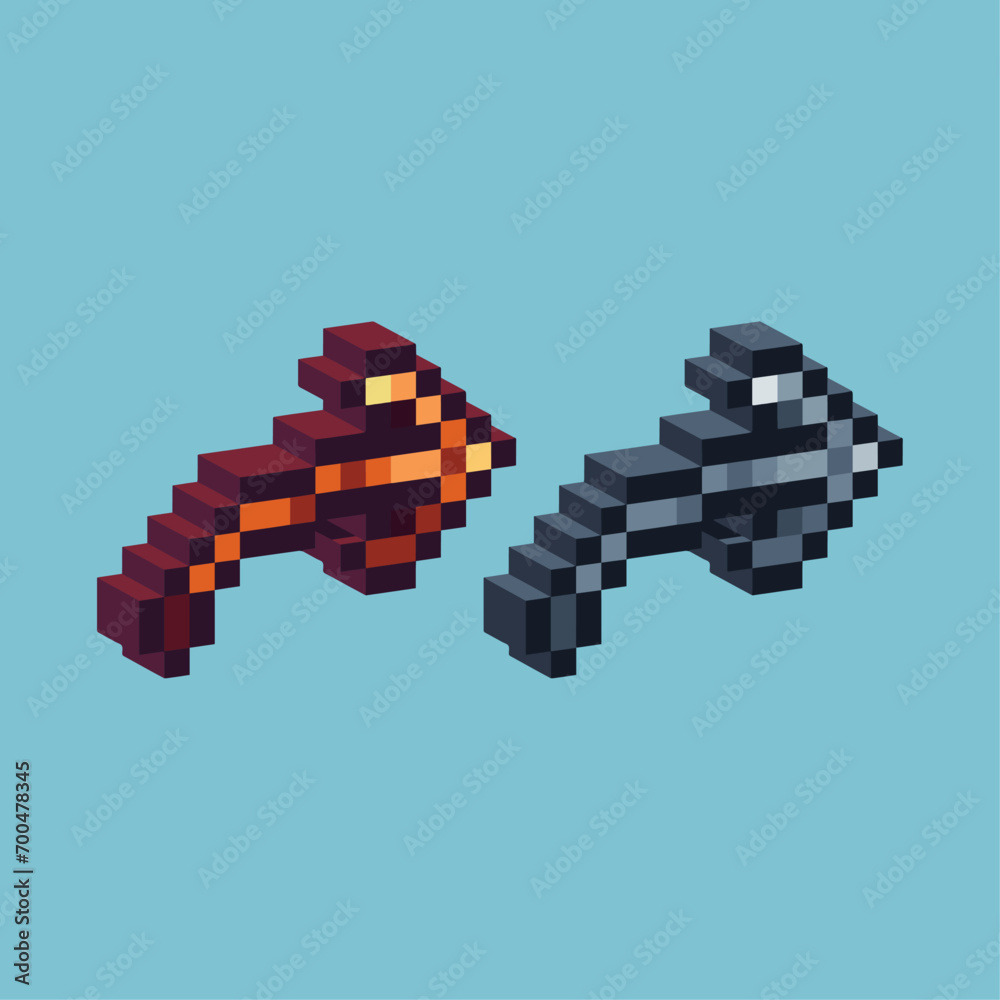 Fototapeta premium Isometric Pixel art 3d of right arrow icon for items asset.right arrow icon on pixelated style.8bits perfect for game asset or design asset element for your game design asset.