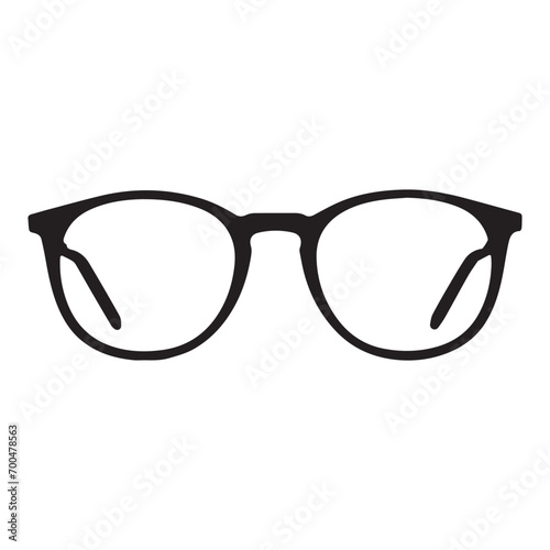 eyeglasses silhouette vector isolated black on white background