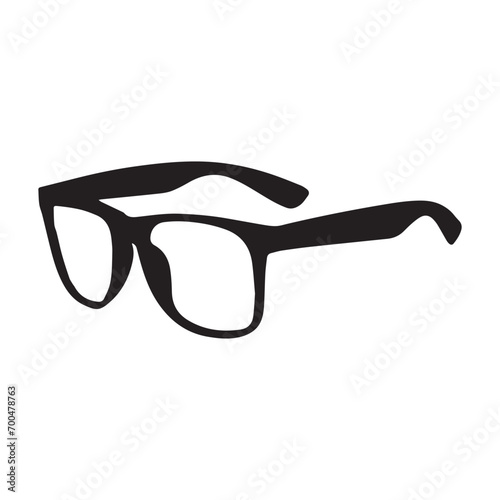 eyeglasses silhouette vector isolated black on white background