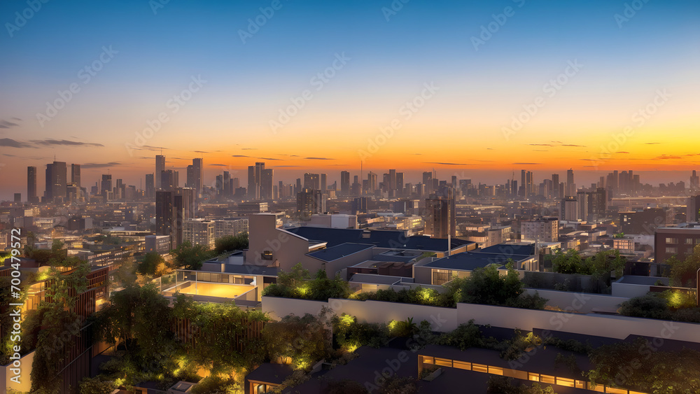 panorama at sunset