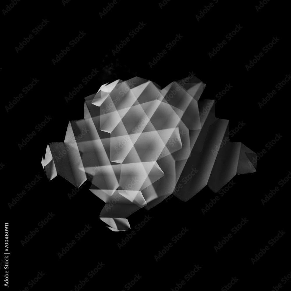 Abstract paper art sculpture in black and white Abstract paper art sculpture in black and white