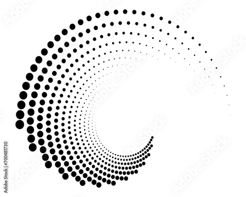 Abstract Spiral dotted background with black colour. vector illustration