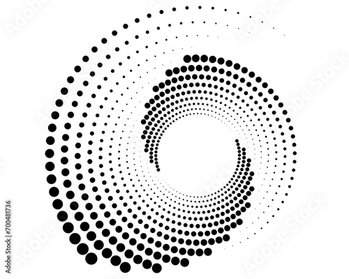 Abstract Spiral dotted background with black colour. vector illustration