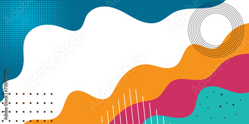 Abstract pop art background with wave pattern and twisting dot. Vector pattern. Color wave template and presentation design